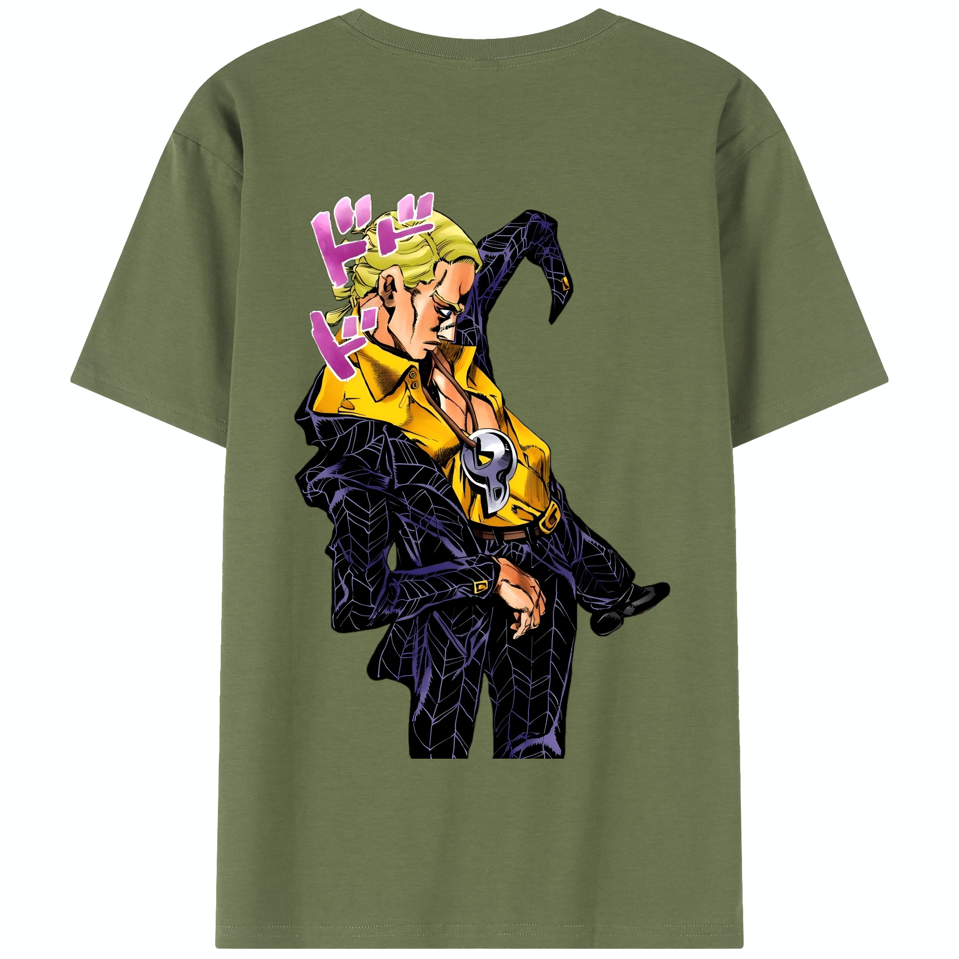 （画像用） ジョジョの奇妙な冒険 プロシュート JoJo's Bizarre Adventure Prosciutto 綿100％半袖Tシャツ（背面プリント）